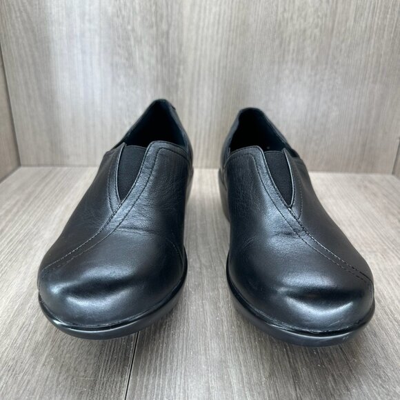 Dansko Arden Clog Shoes Women 37 Slip-on Round Toe Cushioned Leather Black - Picture 4 of 13
